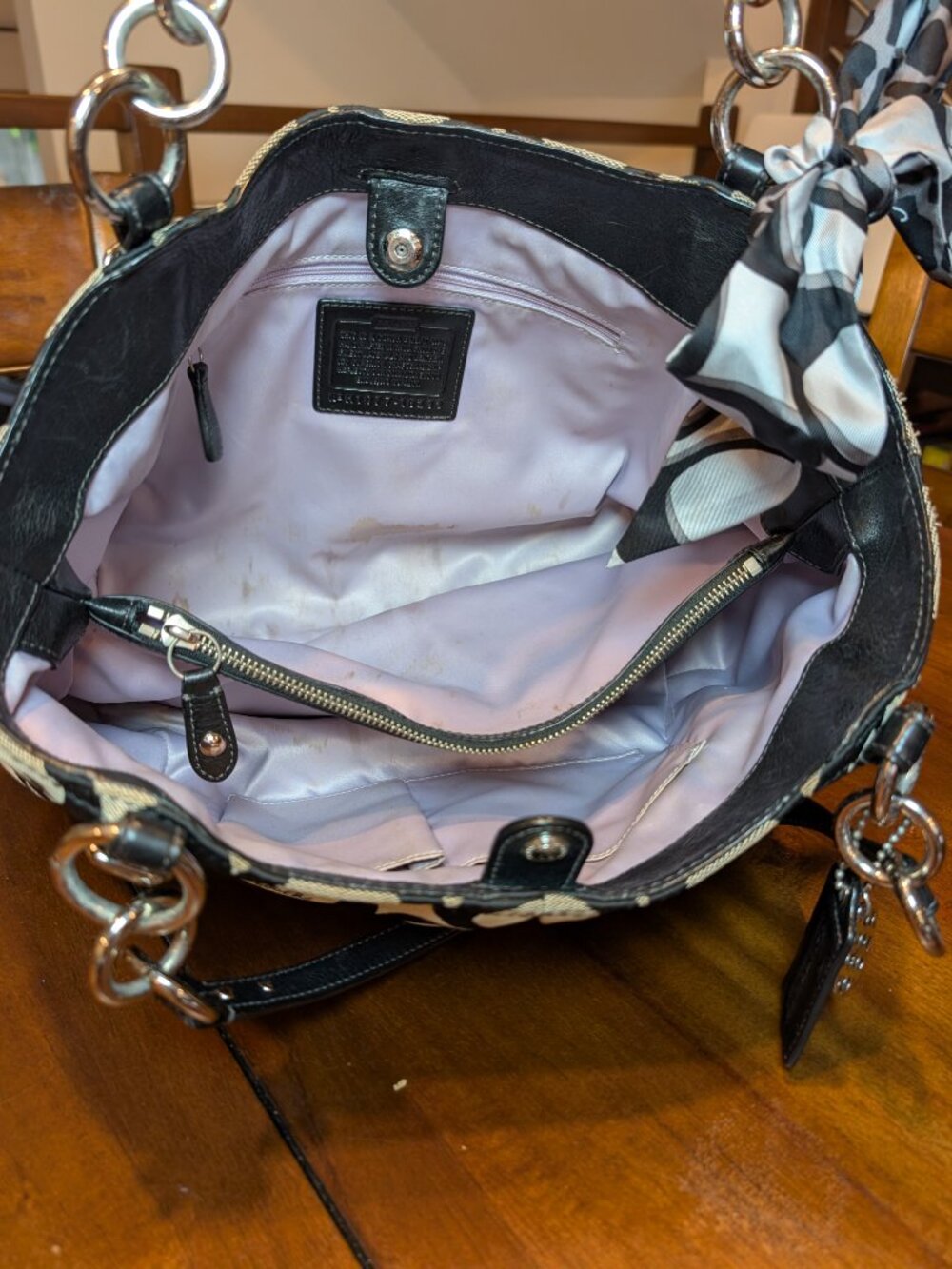 Coach Alexandra Op Art Bag with Silk Scarf - Picture 6 of 8